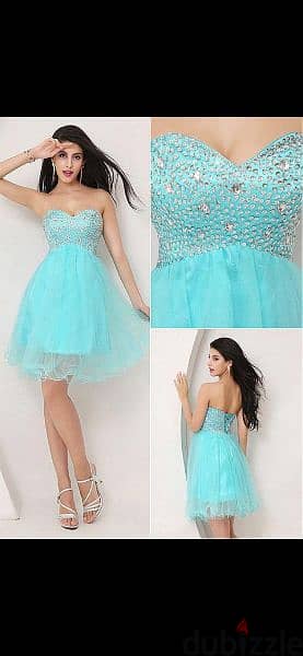 aqua dress with strass s to xL