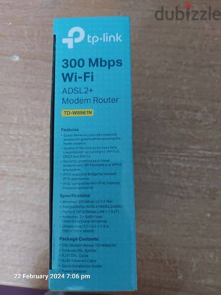Modem Router ADSL2 300Mbps wifi Tp-Link 3