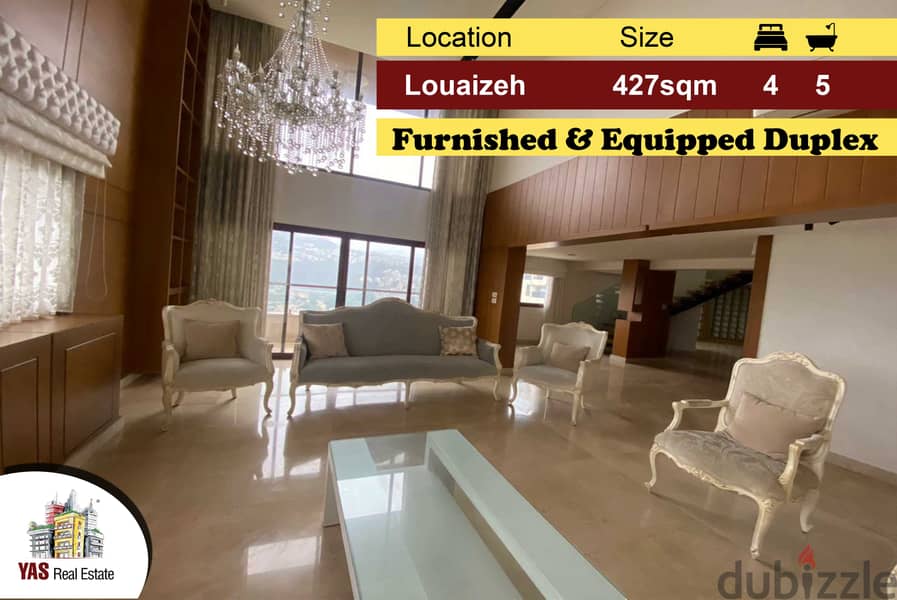 Louaizeh 427m2 | Duplex | Furnished | Decorated | Open View | PA | 0