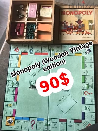 Monopoly collectible Wooden Editon (UK) ‎@90$ مونوبولي انتيك - Games ...