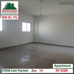 57000$ Cash Payment!! Apartment for sale in Sin El Fil!!