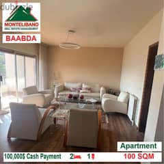100,000$ Cash Payment!! Apartment for sale in Baabda!! 0