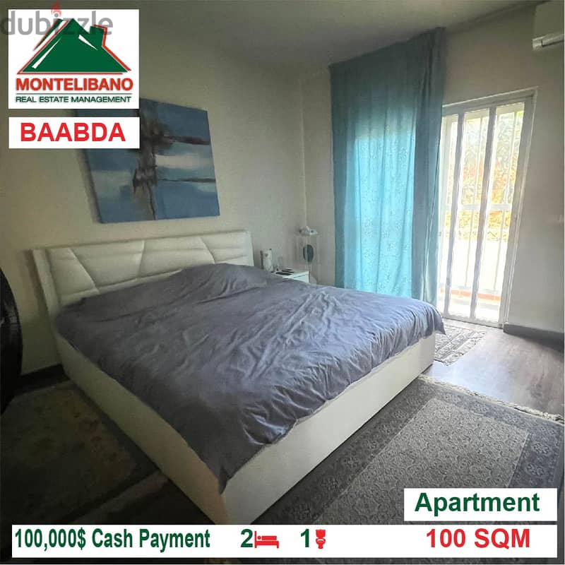 100,000$ Cash Payment!! Apartment for sale in Baabda!! 2