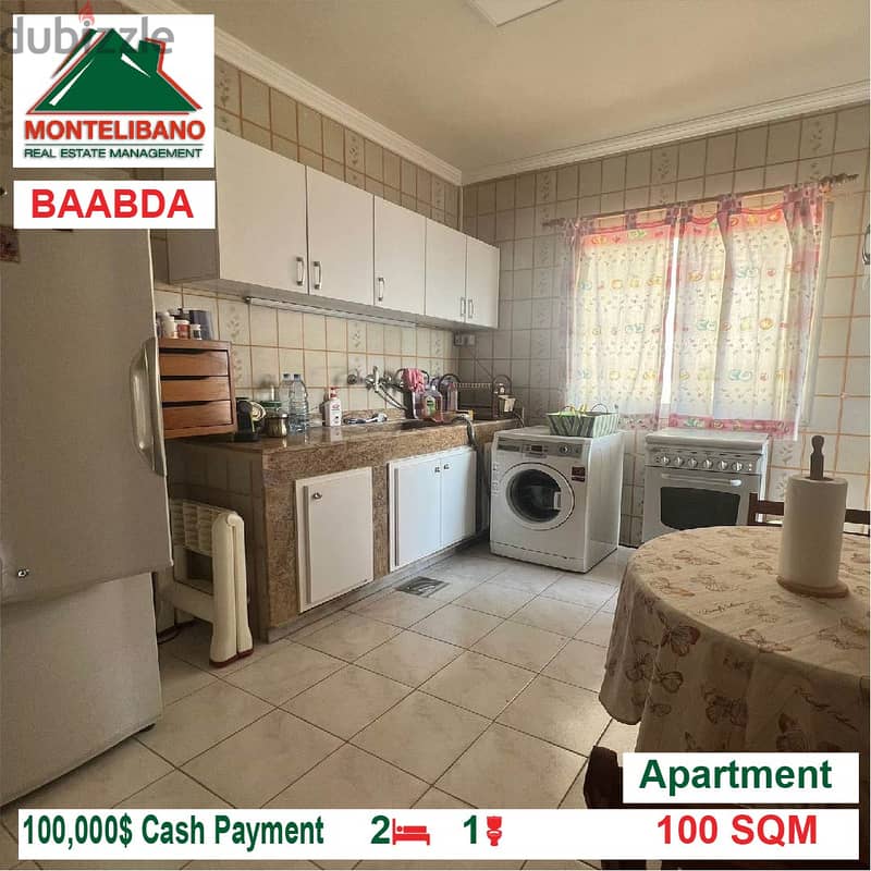100,000$ Cash Payment!! Apartment for sale in Baabda!! 3