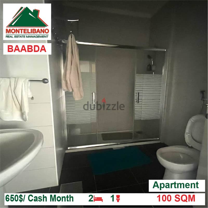 650$/Cash Month!! Apartment for rent in Baabda!! 4