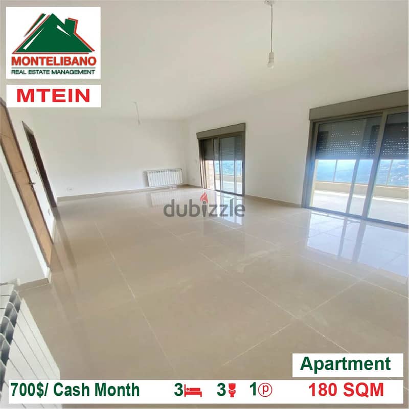 700$/Cash Month!! Apartment for rent in Mtein!! 0
