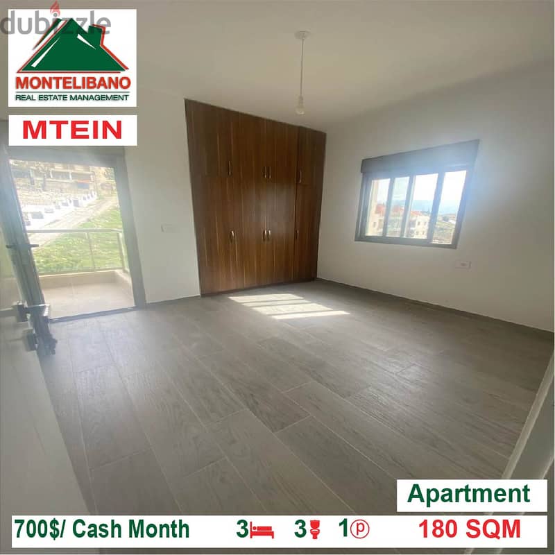 700$/Cash Month!! Apartment for rent in Mtein!! 1