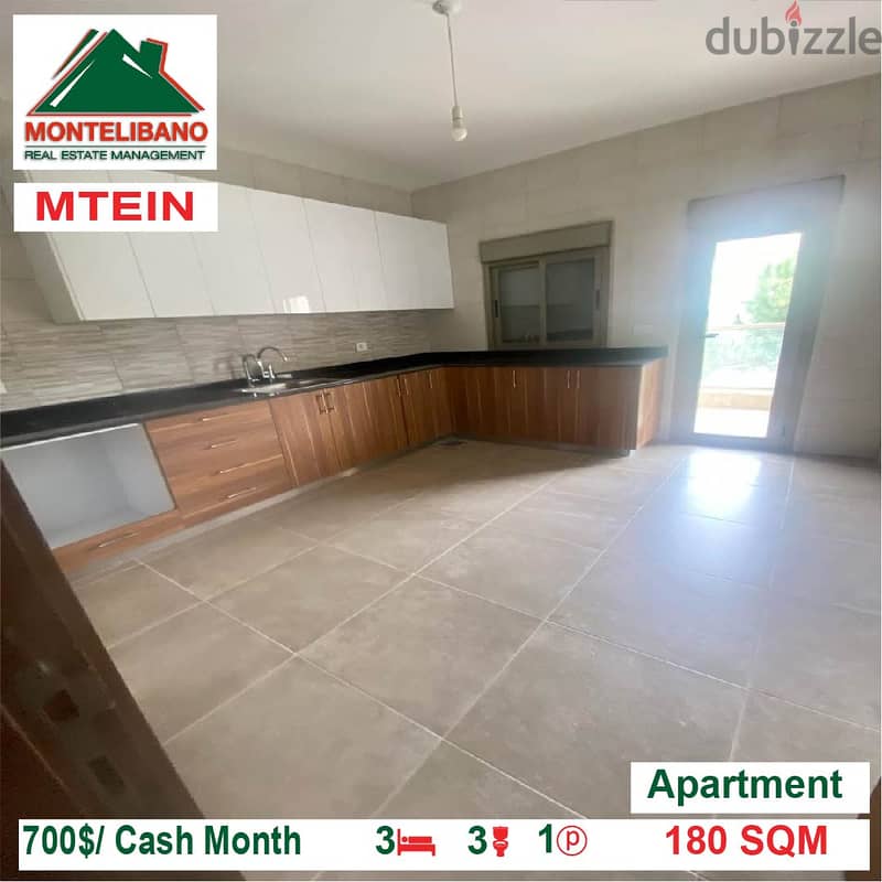 700$/Cash Month!! Apartment for rent in Mtein!! 2