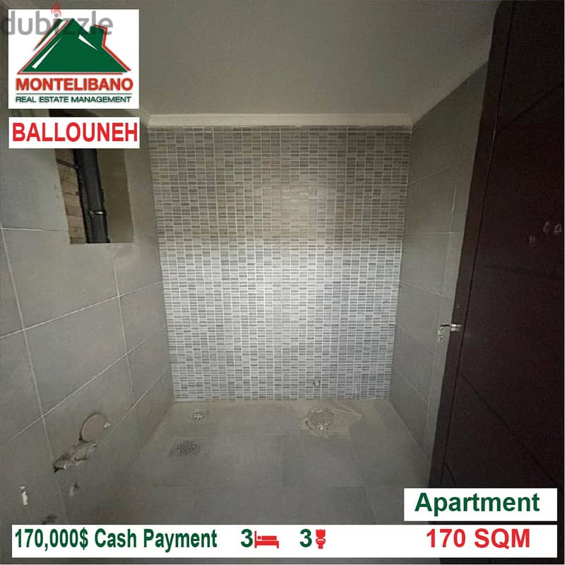 170,000$ Cash Payment!! Apartment for sale in Ballouneh!! 3
