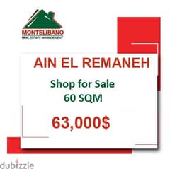 63000$ Shop for sale located in Ain Remaneh