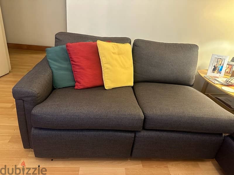 Like new grey sofa corner modules with black chinese table 2