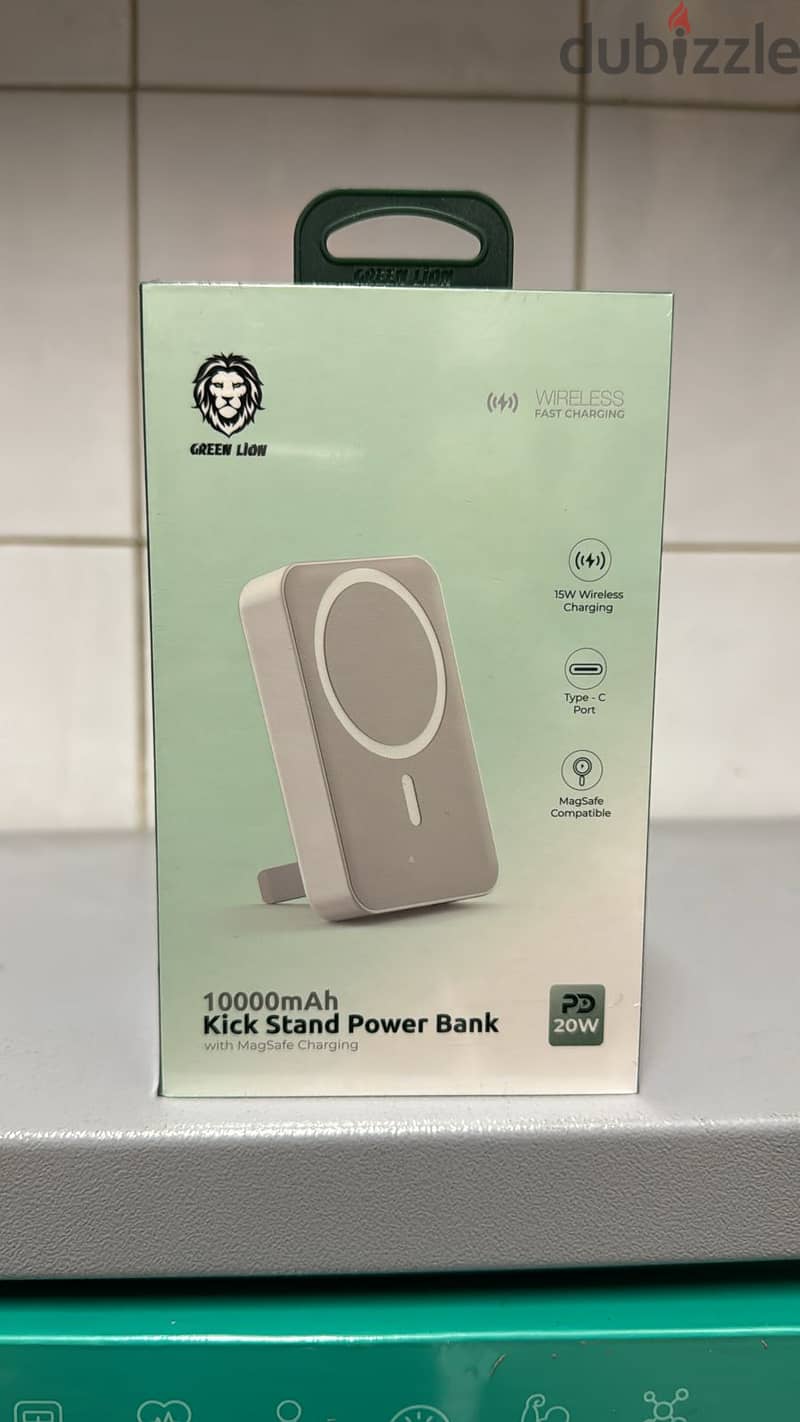 Green Lion MagSafe Trio Power Bank - 5000mAh, PD 20W, Black