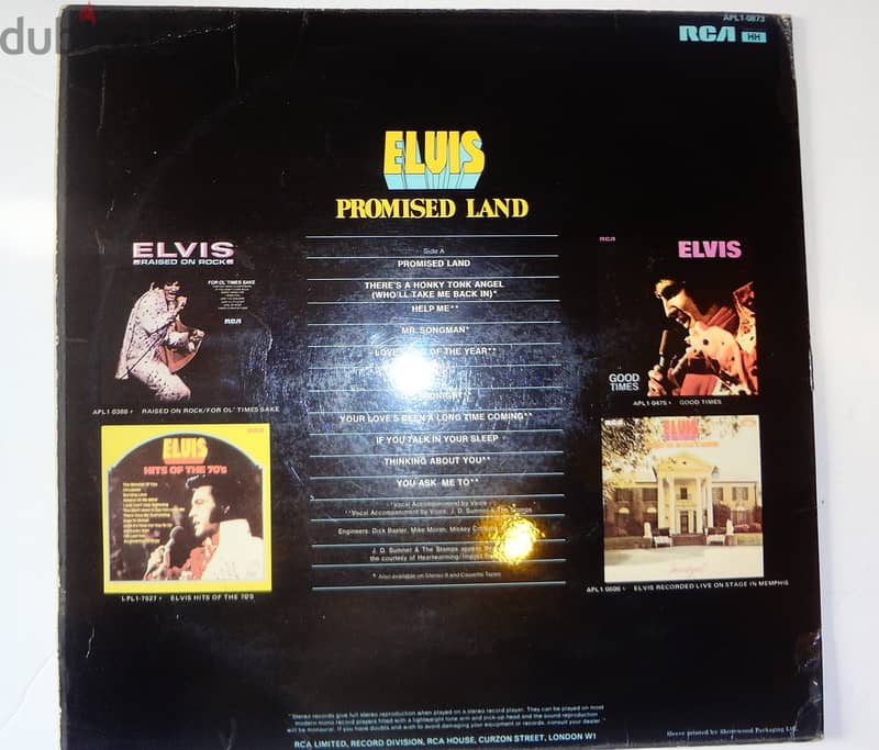 Elvis Presley "Promised land" vinyl album 1