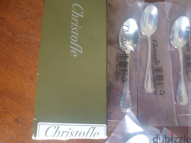 Christofle 10 coffee spoon,new in box,christofle rubans 1