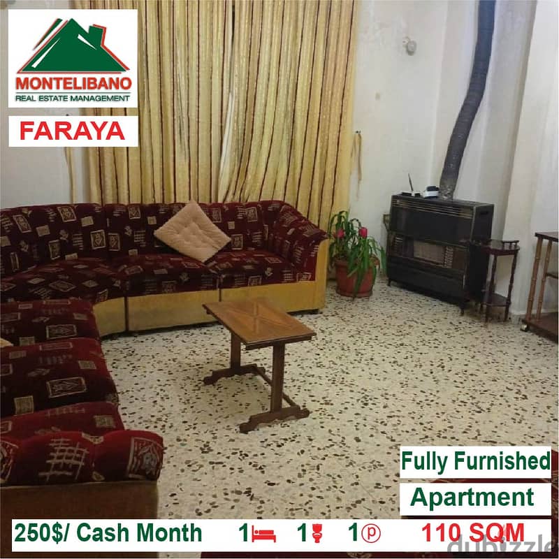 250$/Cash Month!! Apartment for rent in Faraya!! 0
