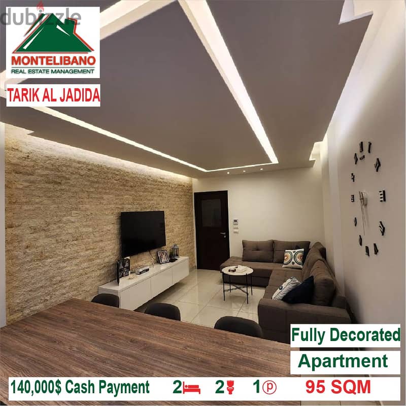 140,000$ Cash Payment!! Apartment for sale in Tarik Al Jadida!! 1