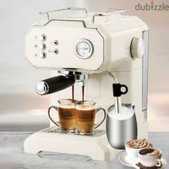 espresso machine retro white  مكنة قهوة