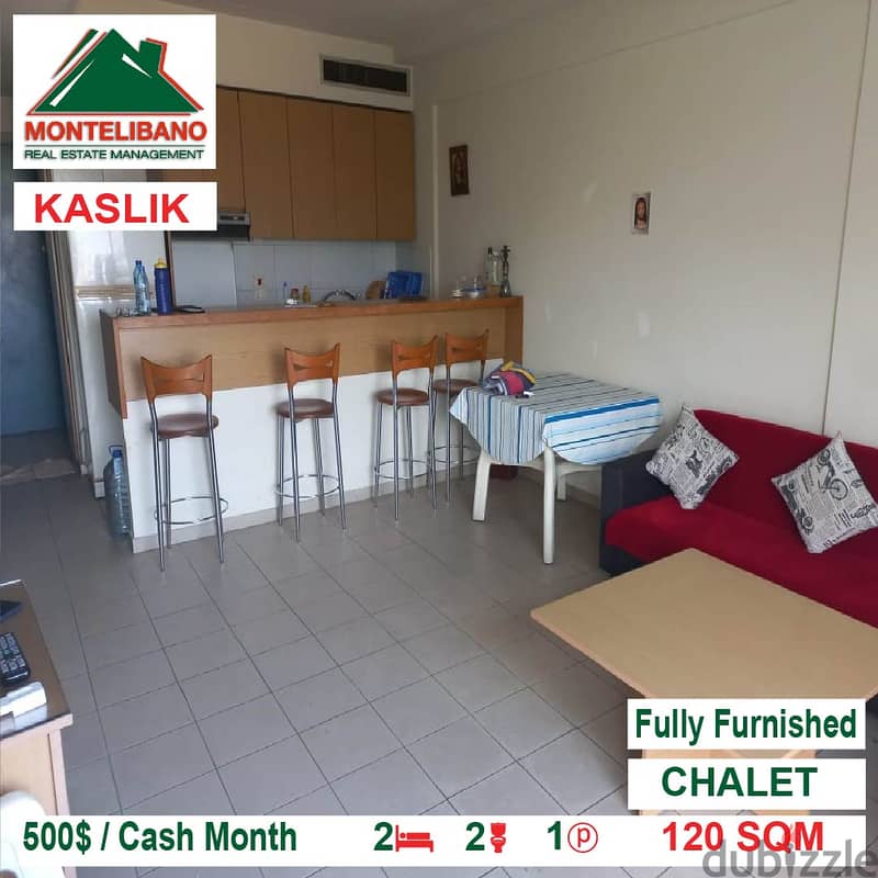 500$ Fully Furinished Chalet for rent located in Kaslik!!!! 3