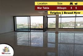 Mar Takla 393m2 | 40m2 Terrace | Triplex | Brand New | Amazing View |P