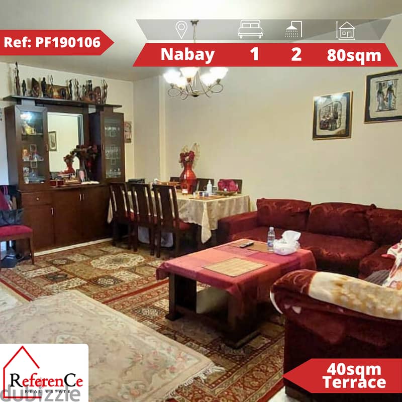 Apartment with terrace for sale in Nabay شقة جذابة مع تراس في ناباي 0