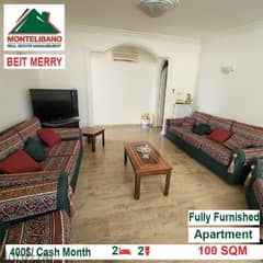 400$!! Fully Furnished Apartment for rent located in Beit Mery 0
