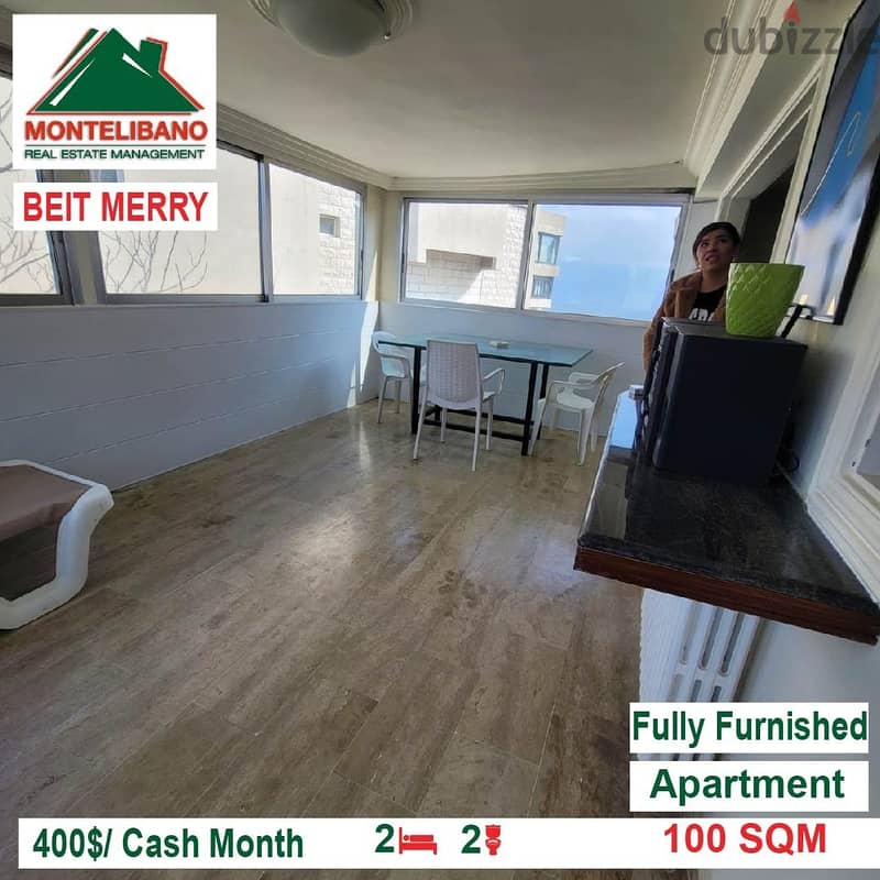 400$!! Fully Furnished Apartment for rent located in Beit Mery 1