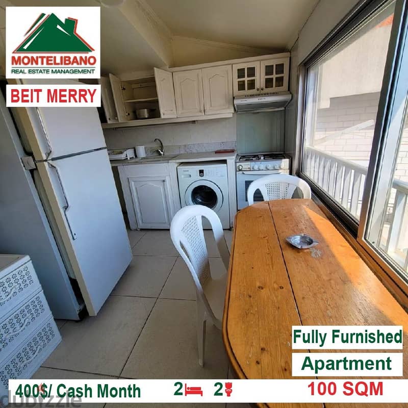 400$!! Fully Furnished Apartment for rent located in Beit Mery 3