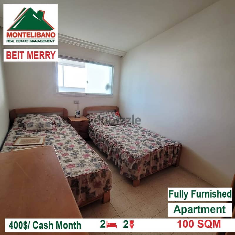 400$!! Fully Furnished Apartment for rent located in Beit Mery 4