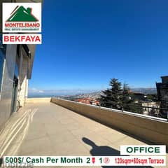 500$ Office for rent located in Bekfaya
