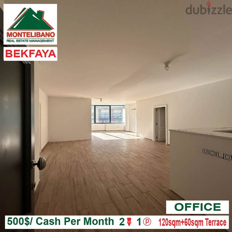 500$ Office for rent located in Bekfaya 1