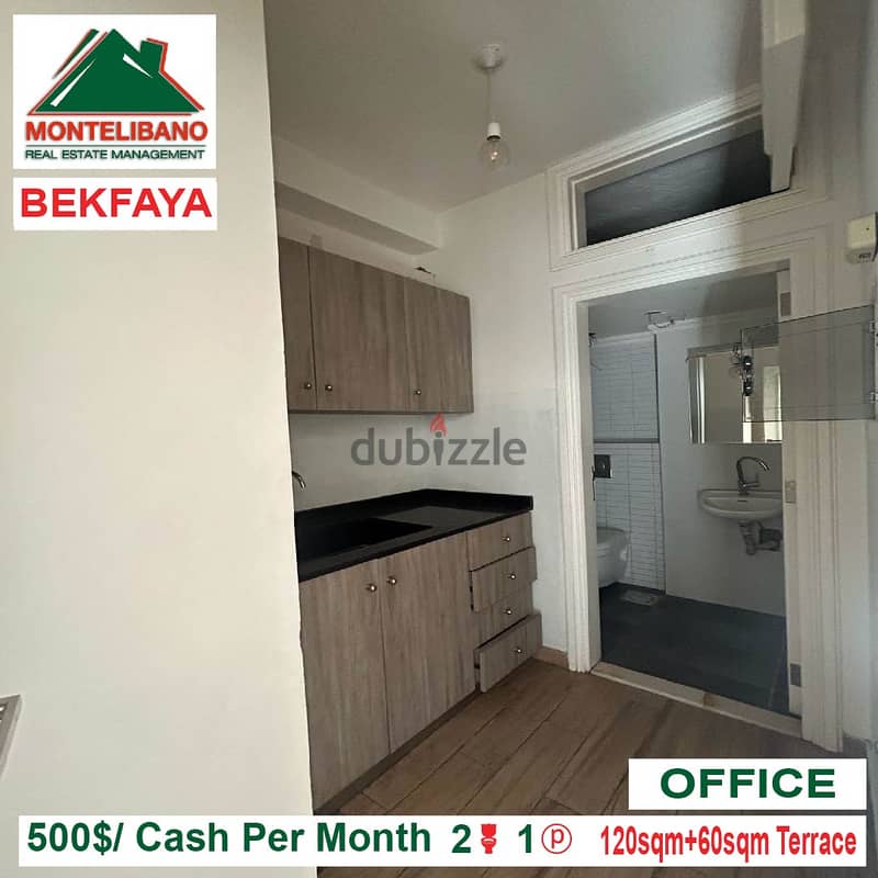 500$ Office for rent located in Bekfaya 3