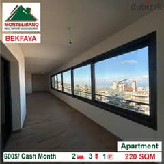 600$!! Apartment for rent located in Bekfaya 0