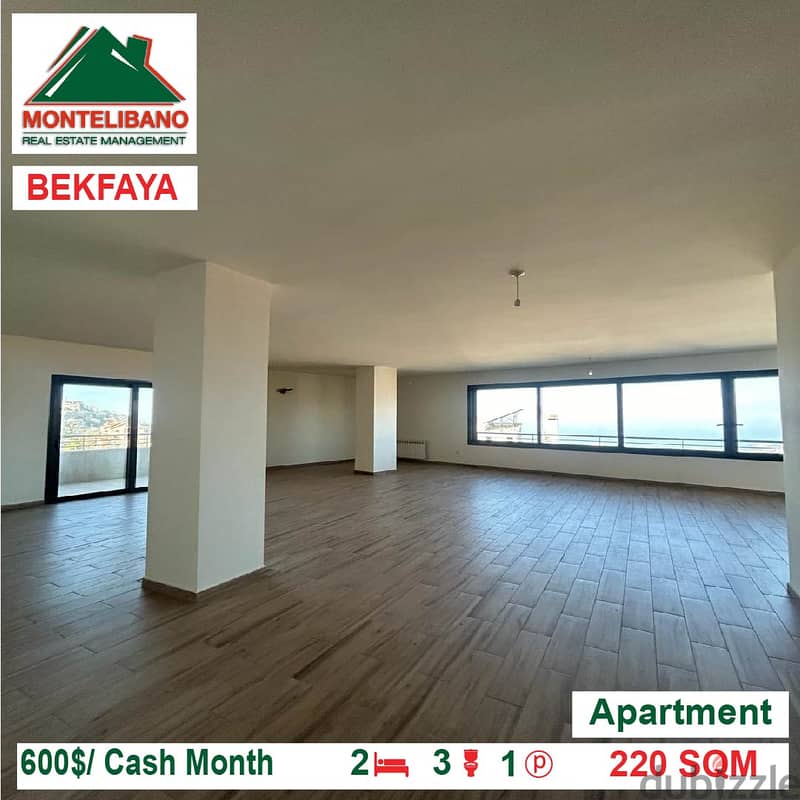 600$!! Apartment for rent located in Bekfaya 1