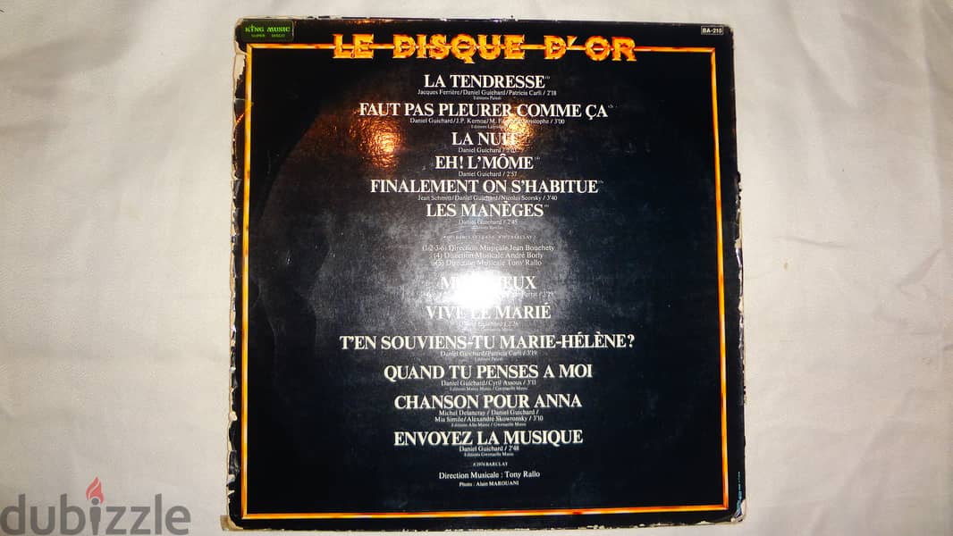 Alain Barriere disque d or vinyl 1