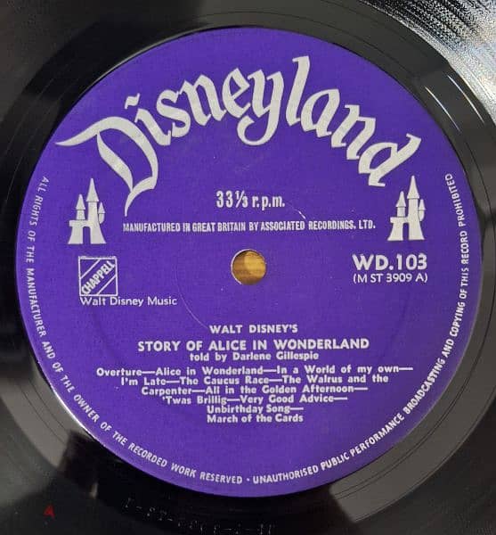 Walt Disney's Story Of Alice In Wonderland   Vinly LP 2