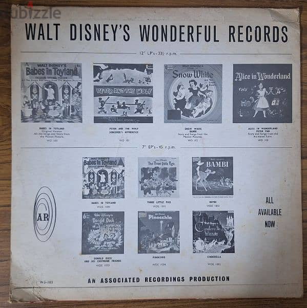 Walt Disney's Story Of Alice In Wonderland   Vinly LP 3