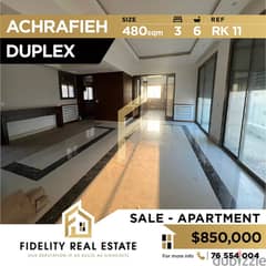 Apartment for sale in Achrafieh Sioufi Duplex RK11