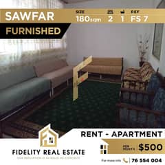 Furnished apartment for rent in Sawfar FS7