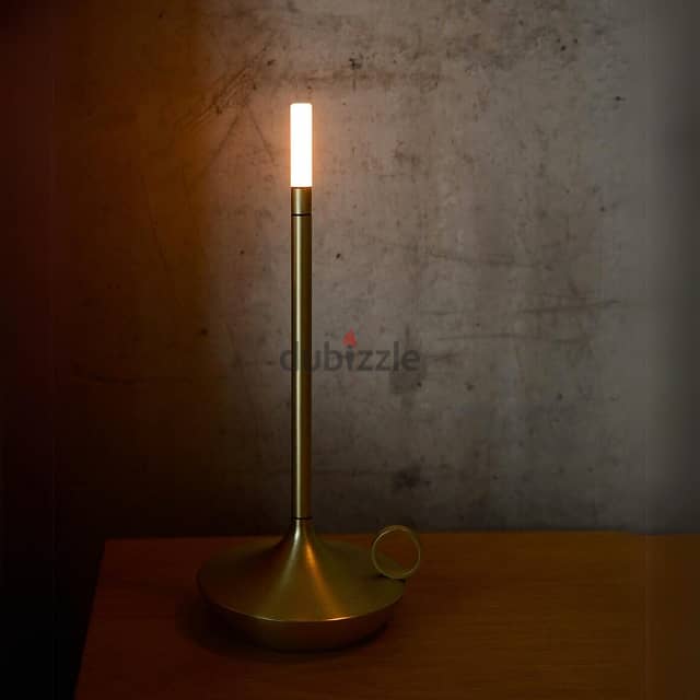 Modern Candle Table Lamp, Warm Wick, Rechargeable 4