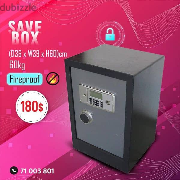 Safe Box (D36 x W39x H60) cm 60kg 0