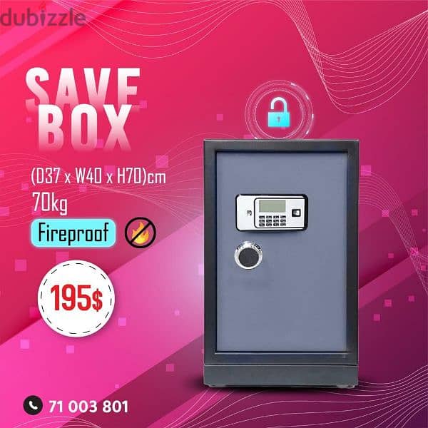 Safe Box (D37 x W40x H70) cm 70kg 0