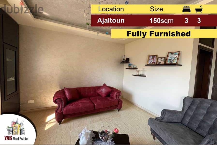 Ajaltoun 150m2 | Fully Furnished | Open View | Luxurious | Catch | 0