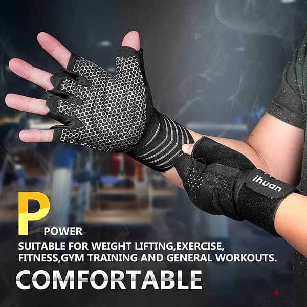 gym gloves with wrist wrap support 2