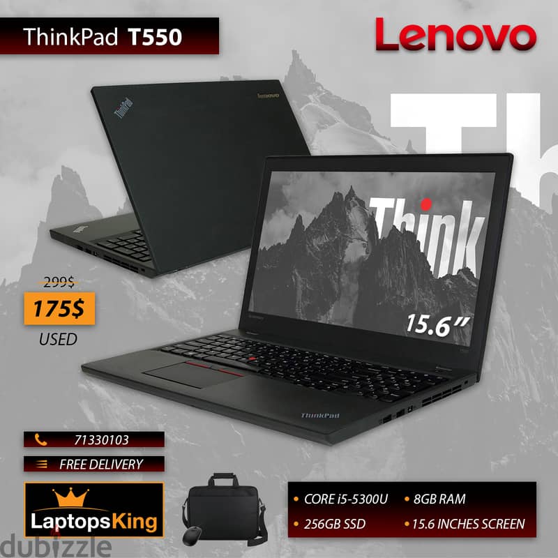 Lenovo ThinkPad T550 Core i5-5300U 15.6 Inches Laptop Offer 0