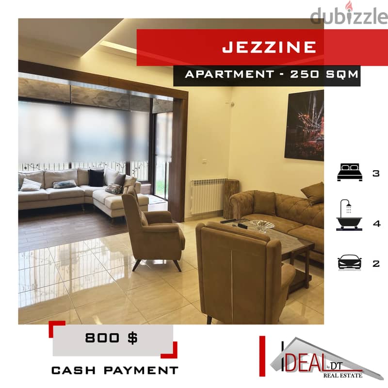High end Furnished Apartment for rent in Jezzine 250 sqm ref#jj26065 0