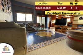 Zouk Mikael 230m2 | Furnished | European style | Decorated | EL | 0