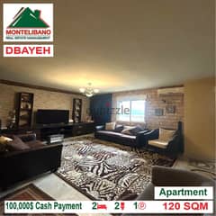 100,000$ Cash Payment!! Apartment for sale in Dbayeh!! 0