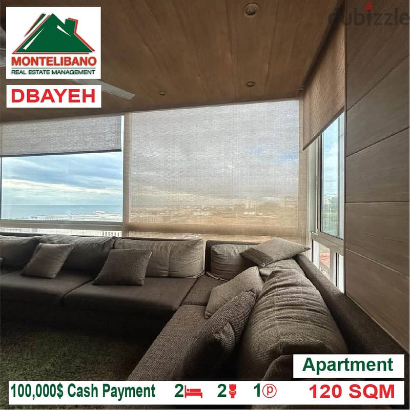100,000$ Cash Payment!! Apartment for sale in Dbayeh!! 2