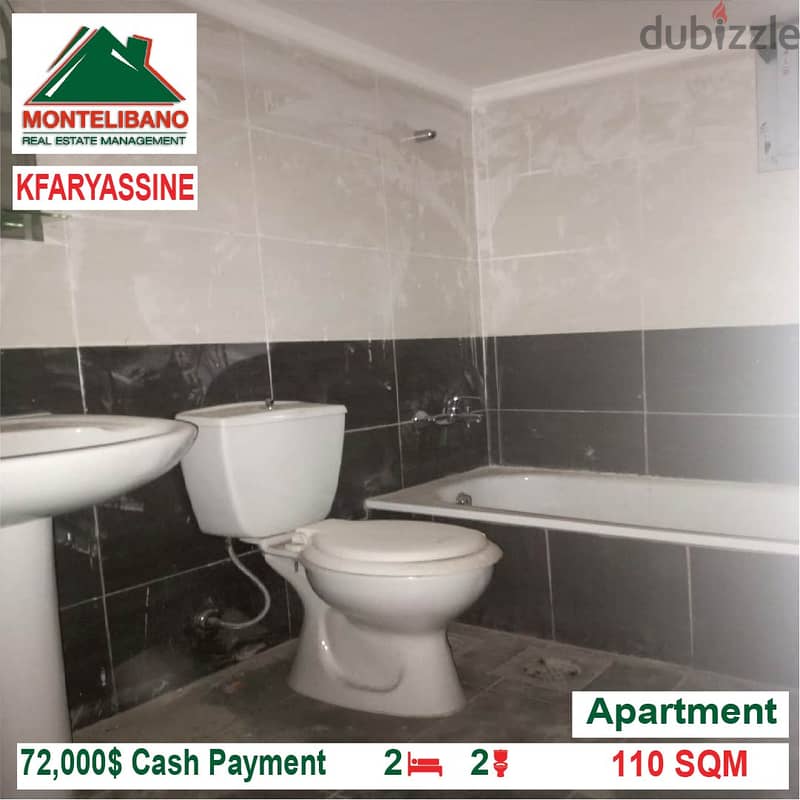 72,000$ Cash Payment!! Apartment for sale in Kfaryassine!! 3