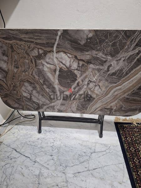 FOLDABLE TABLE MARBLE LIKE NEW BARELY USED FOR SALE 2